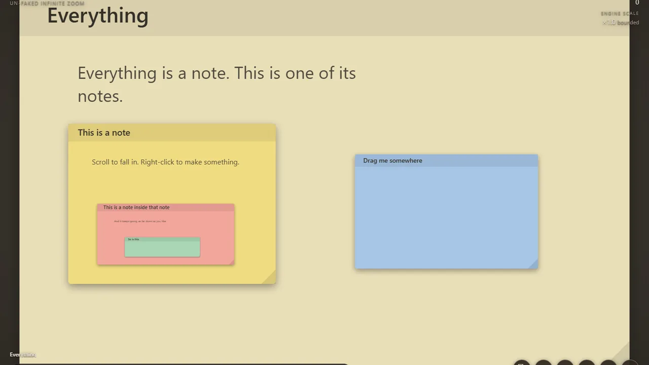 UltraNote: a sticky note holding a note holding a note
